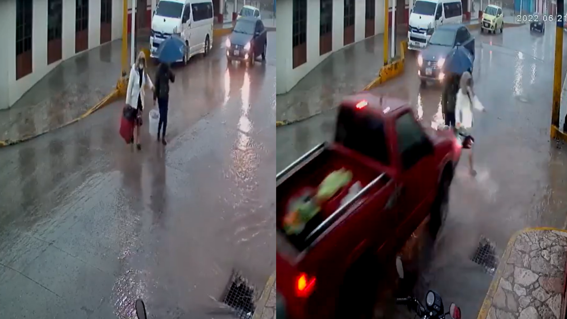 Captan momento en que dos abuelitas son embestidas por camioneta en Zacatlán - ZMG Noticias