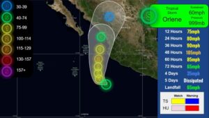Mañana «Orlene» será huracán y afectará a Jalisco