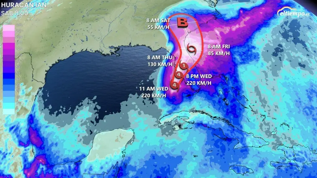 Ian se eleva a categoría 4 con vientos sostenidos de 250 km/h - ZMG Noticias