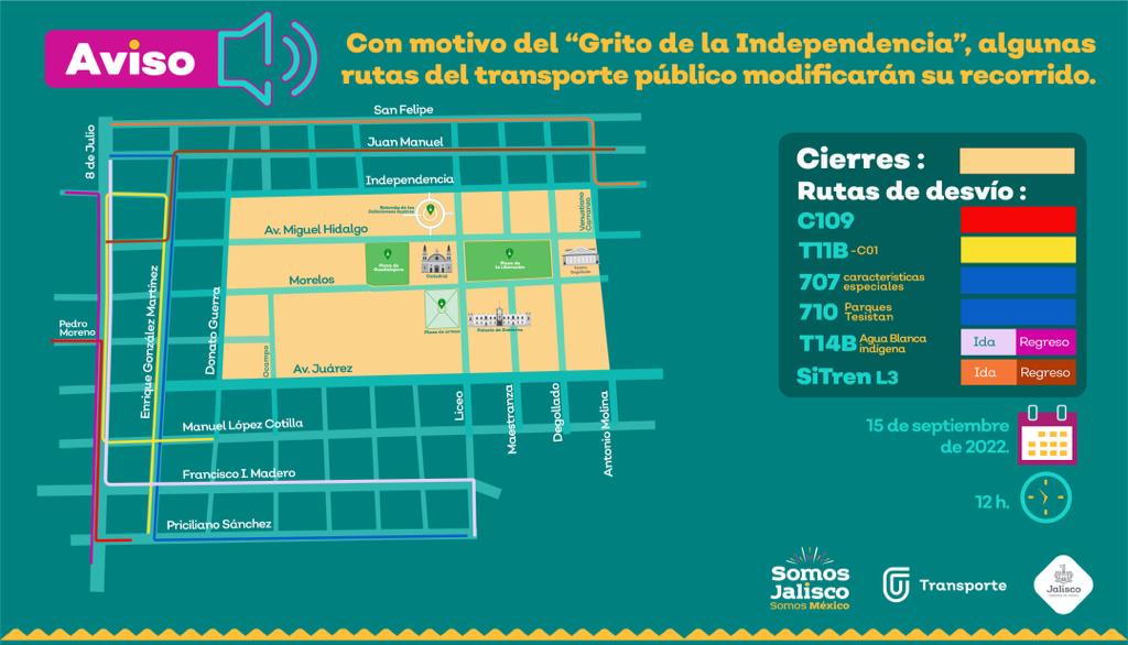 Desde las 18 y hasta las 23 horas actividades de Festejos Patrios en el centro de Guadalajara - ZMG Noticias