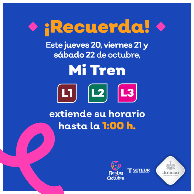 Este fin de semana Mi Tren extiende su horario hasta la 1:00 am - ZMG Noticias