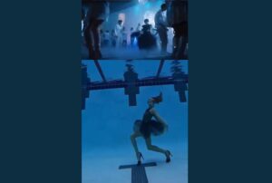 Kristina Makushenko, se ha viralizado por realizar el famoso baile de "Merlina" debajo del agua.