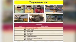 SSPC presenta armas decomisadas y detenidos en casa de seguridad de Tlaquepaque