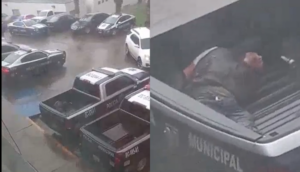 VIDEO: Policías abandonan a hombre esposado y bajo la lluvia en Baja California - ZMG Noticias