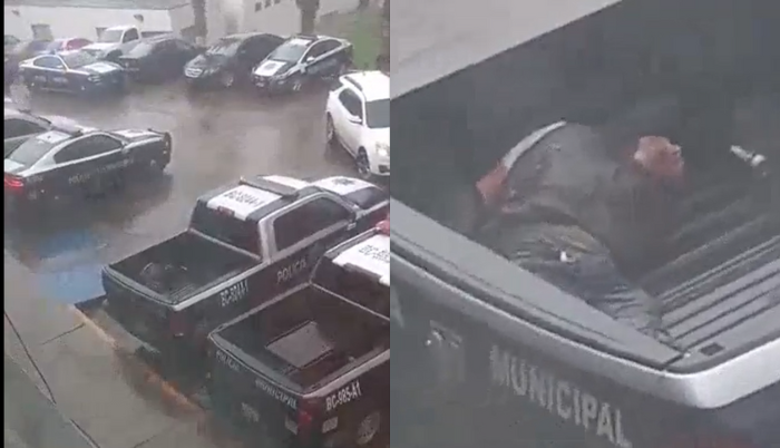 VIDEO: Policías abandonan a hombre esposado y bajo la lluvia en Baja California - ZMG Noticias