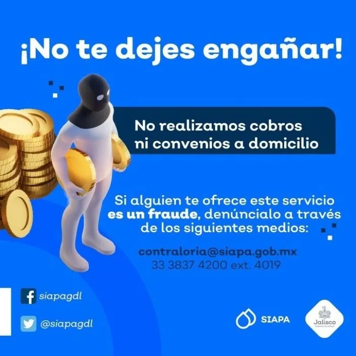 El Siapa alerta de fraudes en cobros de recibo a domicilio