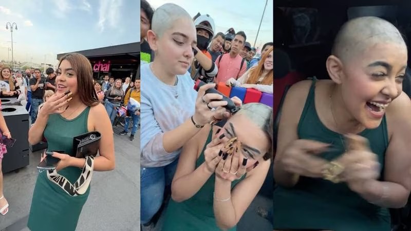 Mujer se rapa para ganarse un auto