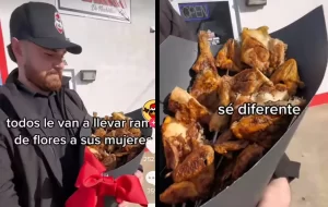 Empresa mexicana vende ramos de pollo asado en EU por San Valentín; así se ve el producto viral: "sé diferente"