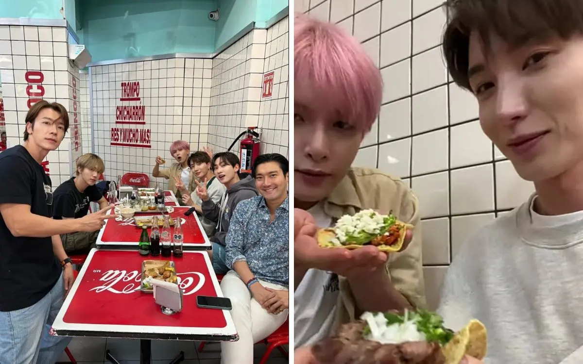 Super Junior disfruta unos taquitos y convive con fans en calles de CDMX