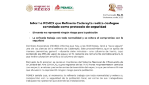 Responde Pemex que humo de refinería en Cadereyta es un “Desfogue controlado” de vapor de agua - ZMG Noticias