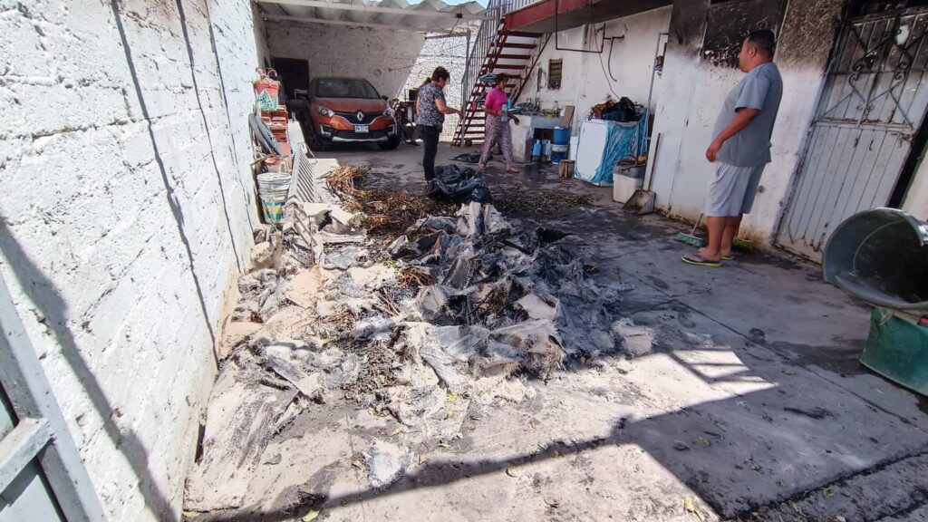 Se incendia un tejaban por quemar hojas y ramas - ZMG Noticias