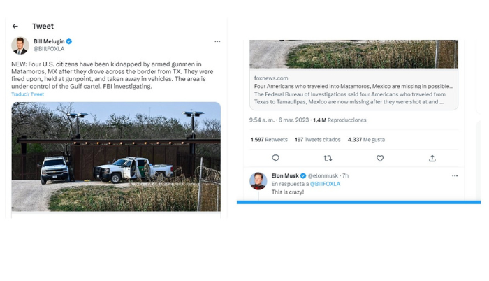Reacciona Elon Musk al secuestro de cuatro ciudadanos de EU en Matamoros, Tamaulipas - ZMG Noticias