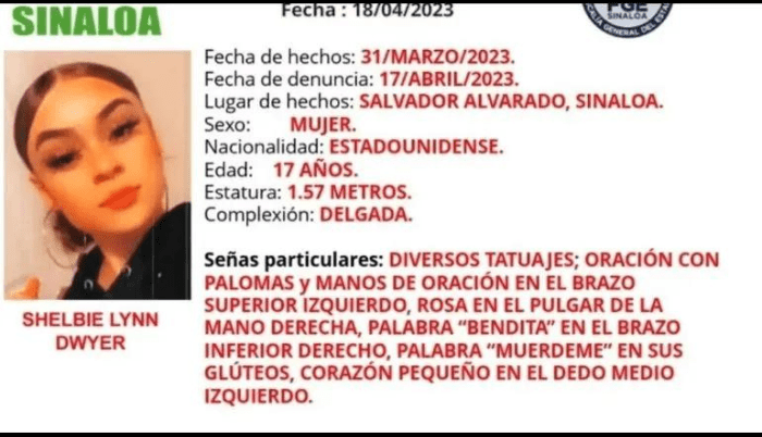 Emiten ficha de búsqueda de ciudadana estadounidense desaparecida en Sinaloa - ZMG Noticias
