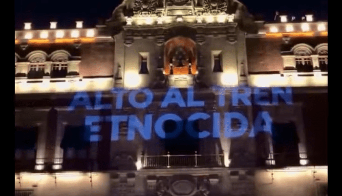 Protestan contra Tren Maya frente a Palacio Nacional - ZMG Noticias