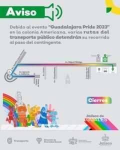 Detendrán rutas del transporte público mientras pasa el contingente del Pride 2023 - ZMG Noticias