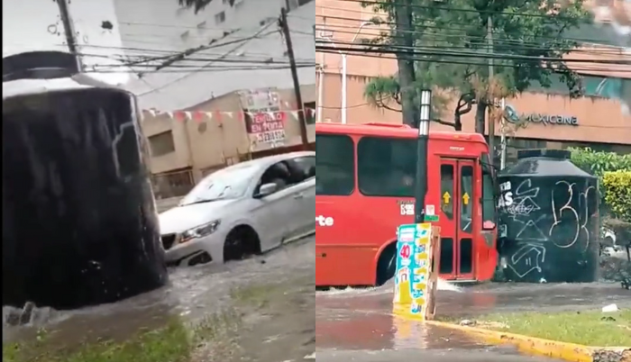Viral: Tinaco choca contra varios vehículos en Guadalajara