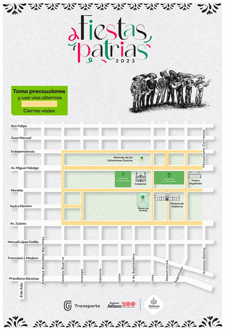 Modificarán derroteros 6 rutas de transporte público debido al grito de independencia en Guadalajara - ZMG Noticias Modificarán derroteros 6 rutas de transporte público debido al grito de independencia en Guadalajara - ZMG Noticias
