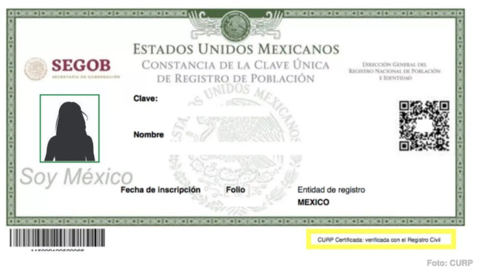 Senado de México aprueba modificación a la CURP que incluirá fotografía