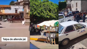 VIDEO: Conductor causa pánico y desata balacera en la plaza de Talpa de Allende