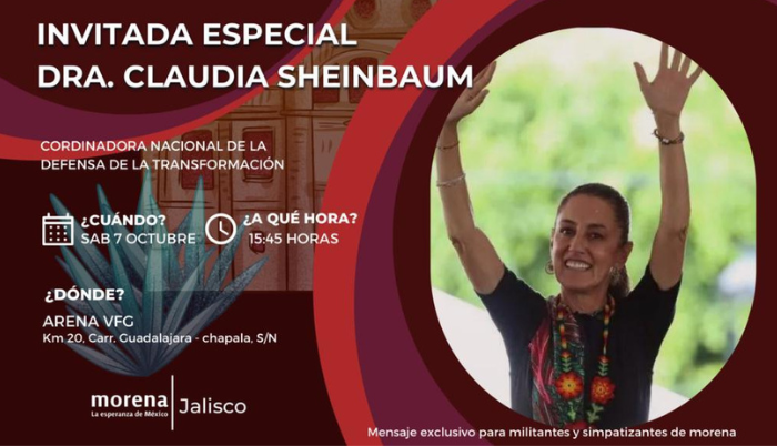 Claudia Sheinbaum visitará Jalisco este sábado como parte de su gira para fortalecer la defensa de la 4T