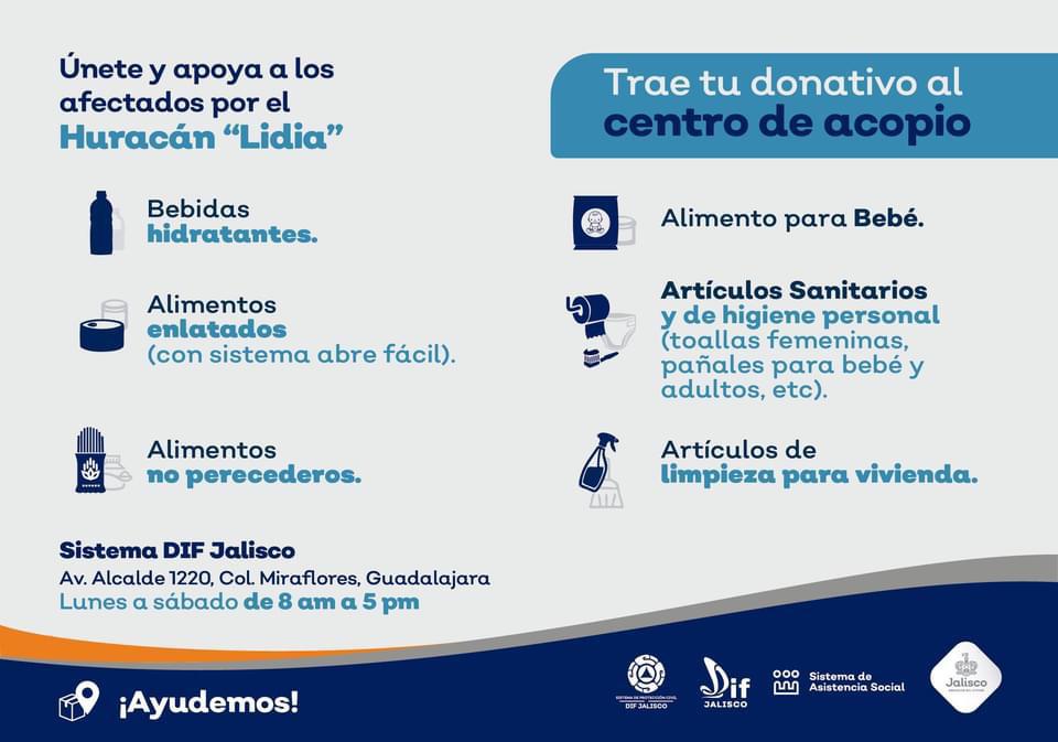 Apoyo a afectados por Lidia no cesarán: Gobierno de Jalisco
