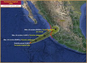 Tormenta tropical Lidia se acerca a las costas mexicanas