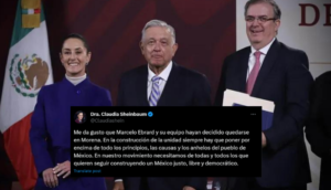 Claudia Sheinbaum celebra la permanencia de Marcelo Ebrard en Morena
