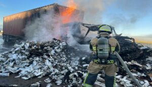 Choque entre dos tráileres provoca incendio en Macrolibramiento - ZMG Noticias