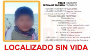 Localizan sin vida a Cristofer Arath de tan solo 3 años de edad