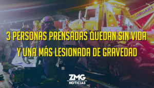 3 personas prensadas quedan sin vida y una más lesionada de gravedad