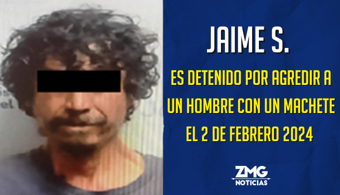 Jaime S. es detenido por agredir a un hombre con un machete - ZMG Noticias Jaime S. es detenido por agredir a un hombre con un machete - ZMG Noticias