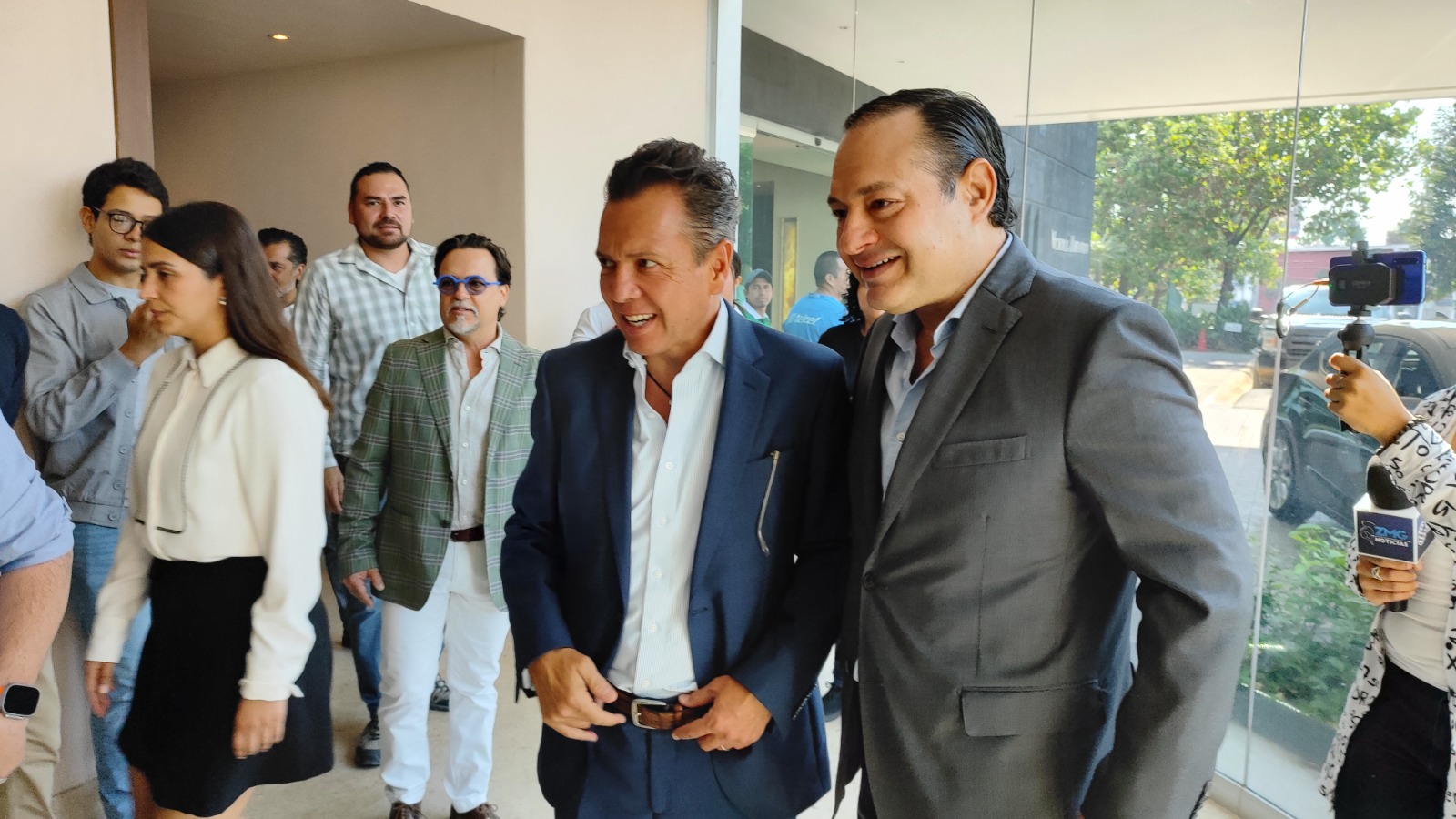 Pablo Lemus y Raúl Bustamante en el último diálogo con los empresarios de Mil por Zapopan
