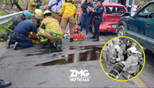 Accidente múltiple en la carretera a Chapala dejó dos mujeres lesionadas