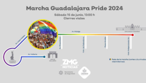 Operativo vial para la marcha Pride Guadalajara 2024.