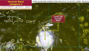 El huracán Beryl avanza hacia México con categoría 4