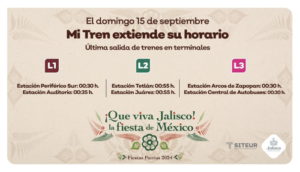 Amplía el SITEUR horarios por fiestas patrias