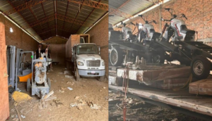 FGR asegura vehículos y objetos relacionados con robo de autotransporte en Lagos de Moreno