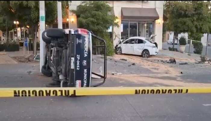 Patrulla de la Policía de Zapopan choca contra auto particular - ZMG Noticias