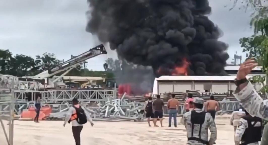 Incendio en el Tramo 6 del Tren Maya - ZMG Noticias