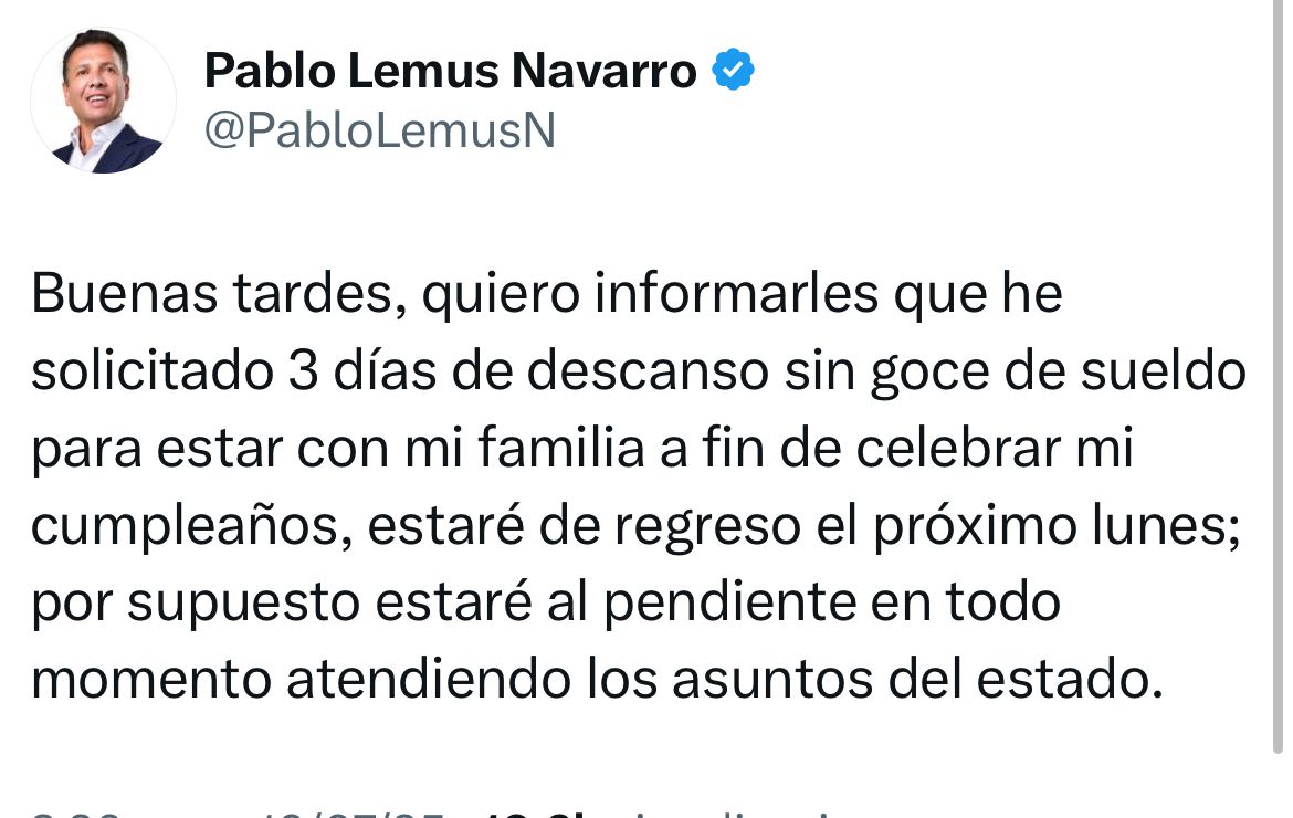 Pablo Lemus solicita licencia - ZMG Noticias