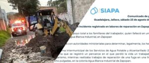 SIAPA informó que brinda apoyo a familia de trabajador que perdió la vida - ZMG Noticias