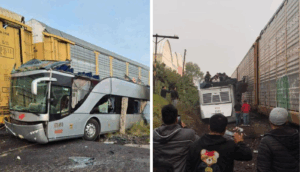 Tragedia en Atlacomulco: autobús es embestido por tren, hay 9 muertos y 41 heridos