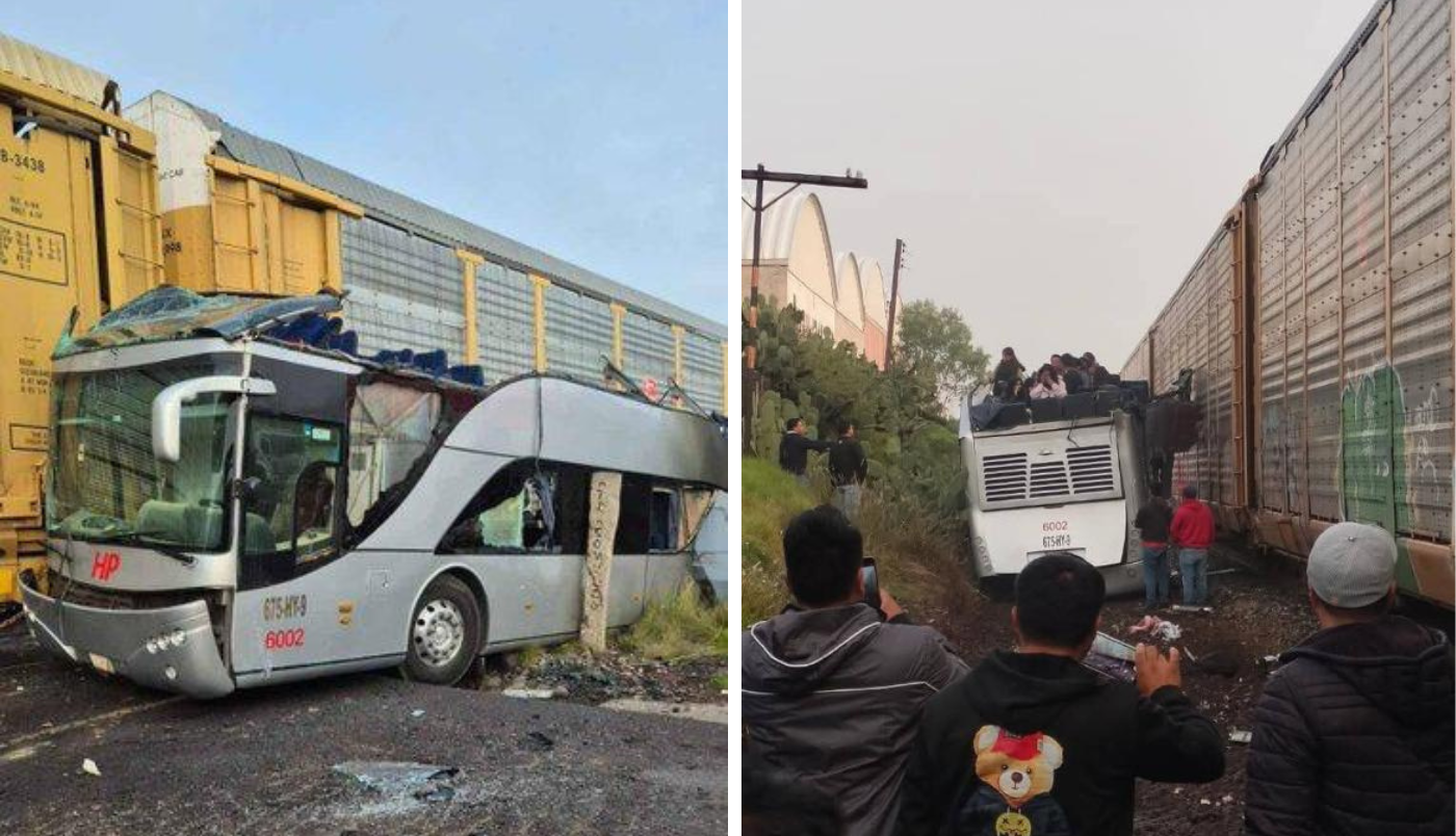 Tragedia en Atlacomulco: autobús es embestido por tren, hay 9 muertos y 41 heridos