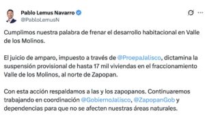 Suspensión provisional frena proyecto de 17 mil viviendas en Valle de los Molinos - ZMG Noticias Suspensión provisional frena proyecto de 17 mil viviendas en Valle de los Molinos - ZMG Noticias