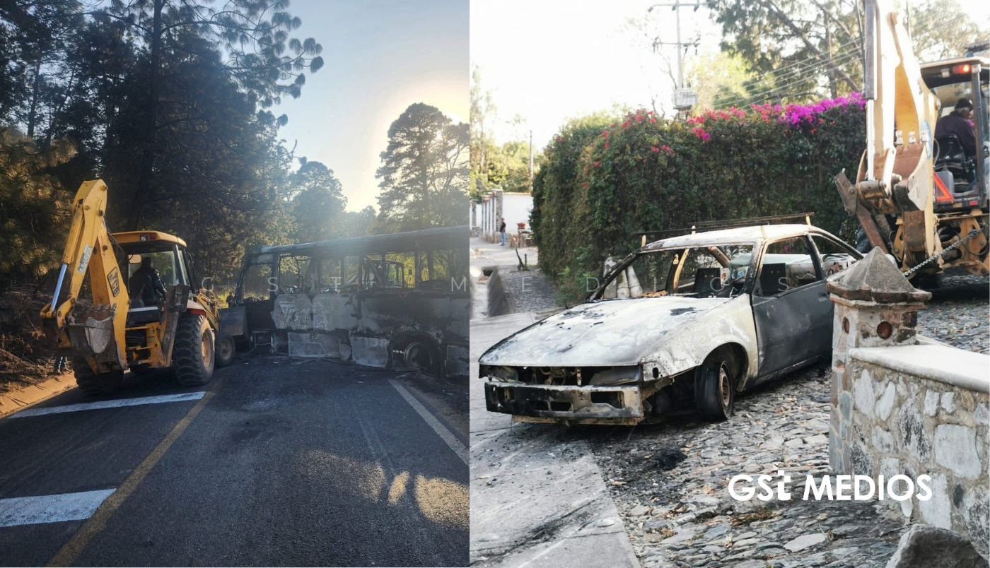 Bloqueos y quema de vehículos mantienen alerta en carreteras de Jalisco