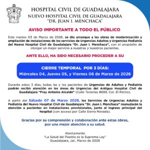 Cierran el área de urgencias en el Nuevo Hospital Civil de Guadalajara - ZMG Noticias