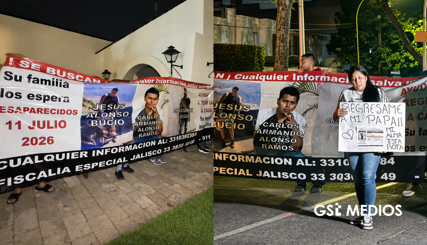 Protestan en Casa Jalisco por tres jaliscienses desaparecidos tras viaje a Michoacán