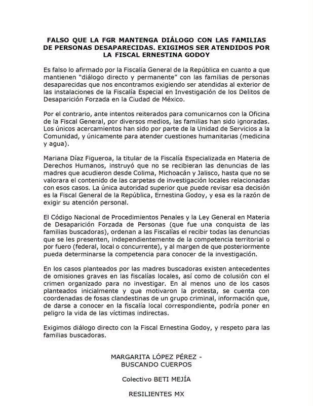 Colectivos de desaparecidos denuncian falta de atención de la FGR - ZMG Noticias Colectivos de desaparecidos denuncian falta de atención de la FGR