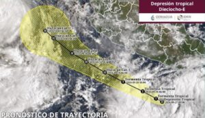 Se forma la Depresión Tropical Dieciocho-E frente a las costas de Oaxaca