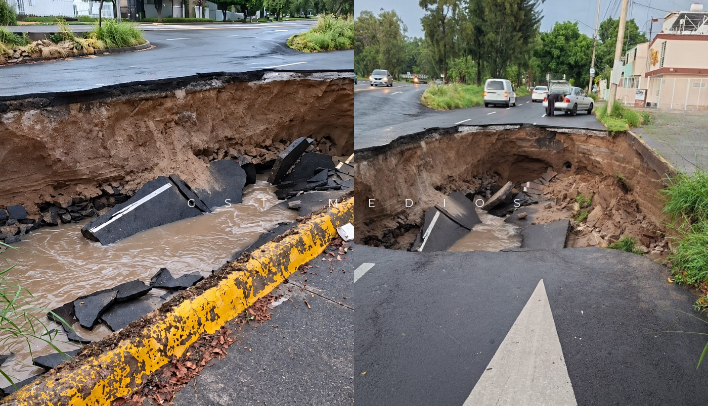 Se reabre megasocavón en Jardines del Country, Guadalajara